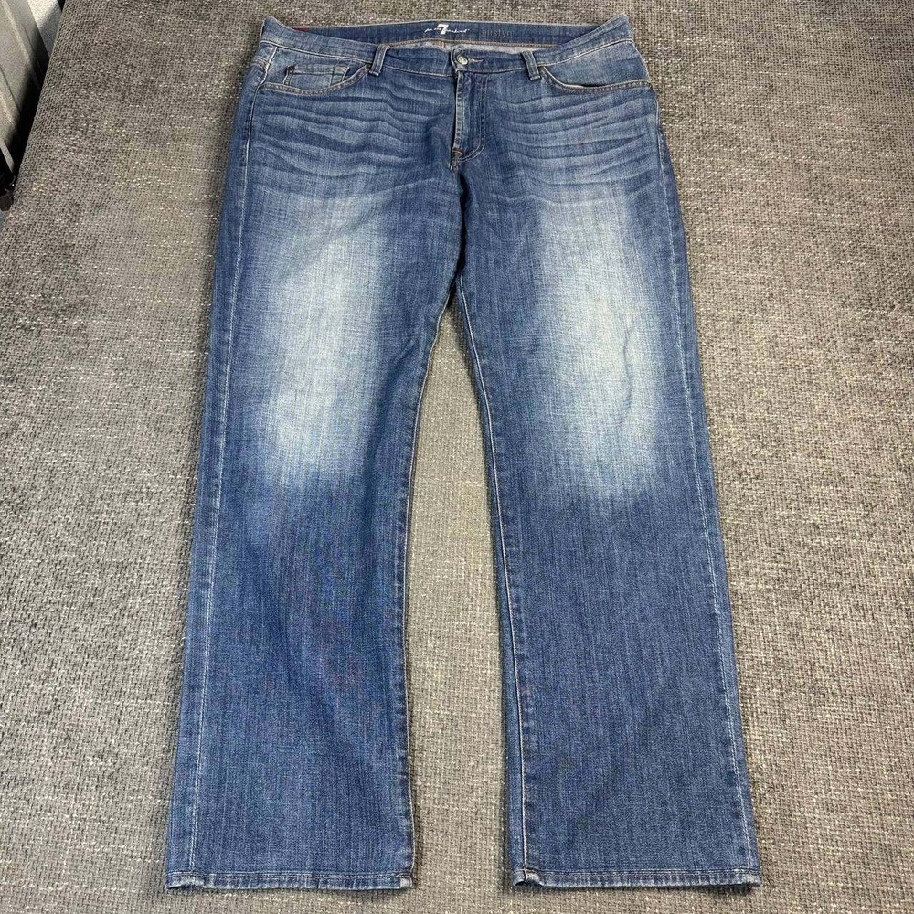 7 For All Mankind Austyn Relaxed Straight Jeans Mens 40 Blue Medium Wash